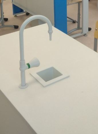 Кран лабораторный и мойка для стола ученического лабораторного